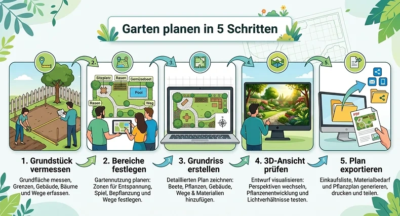 In 5 Schritten zum perfekten Gartenplan