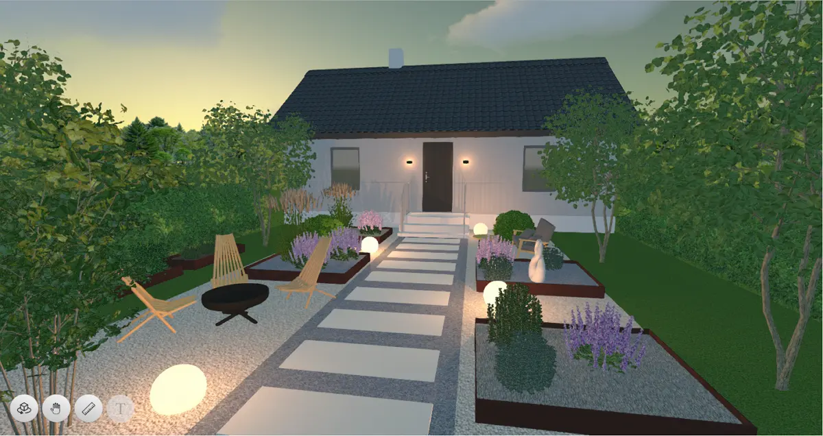 Parterre devant maison moderne