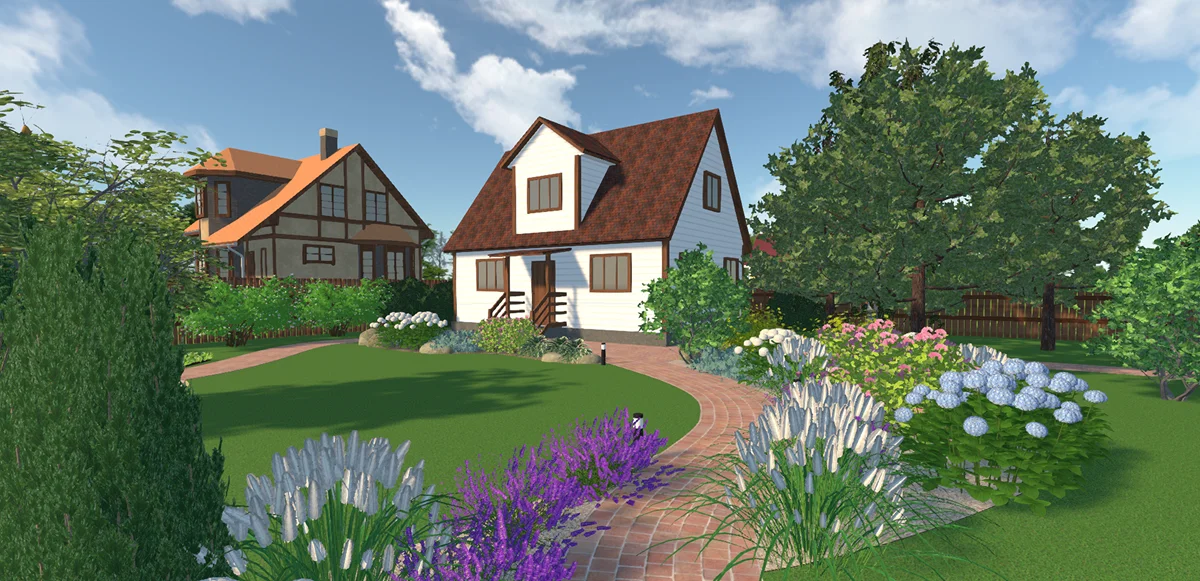 Country house with a garden