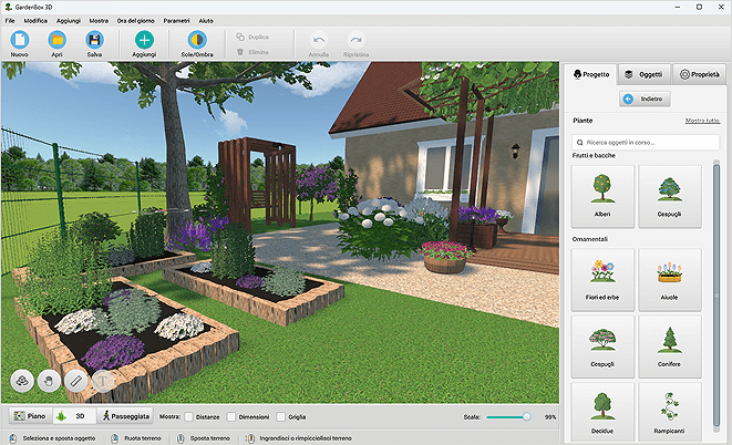 Installation des plantes de jardin