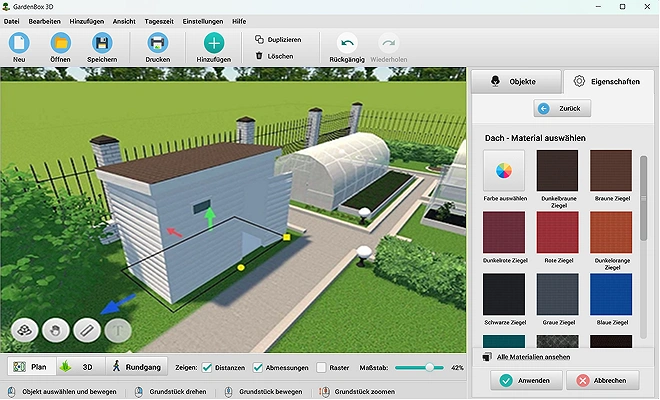 Wählen Sie ein Gartenhausmodell und passen Sie es individuell an