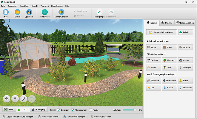 Erkunden Sie Ihren Gemüsegarten in 3D und speichern Sie das Projekt