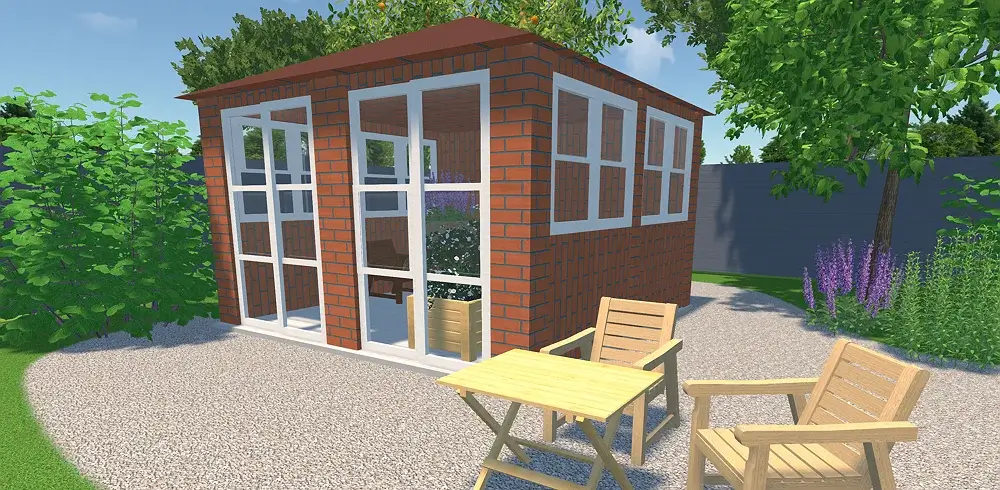 Abri de jardin en briques orange