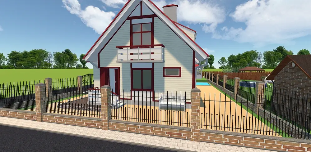 Light Beige Brick Fence