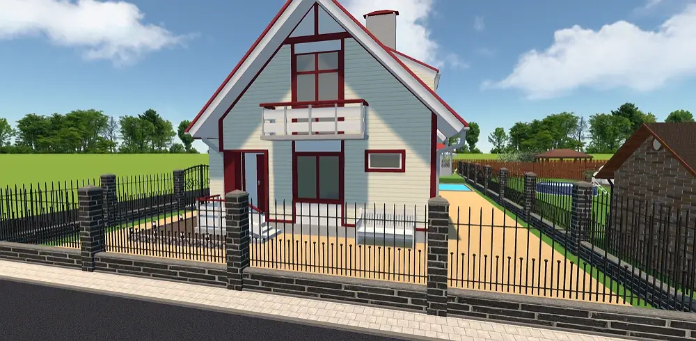 Black Brick Fence