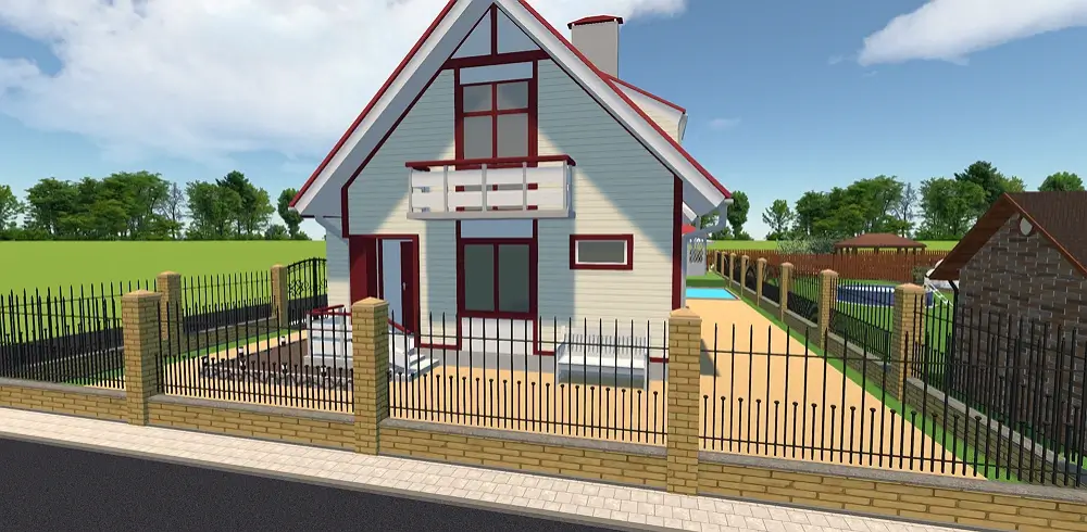 Dark Yellow Brick Fence