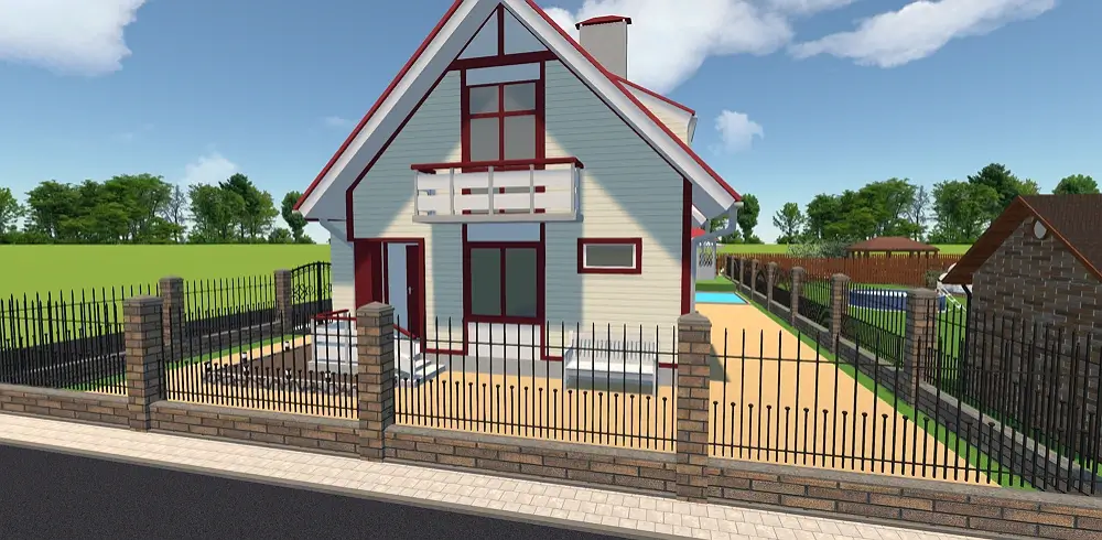 Brown and Yellow Brick Fence