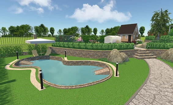 Original shape of swimming pool