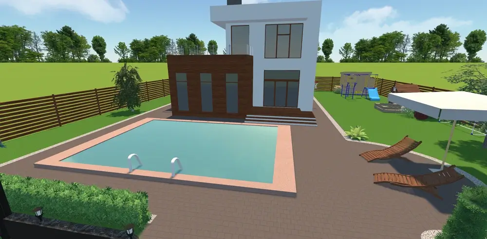 Pink concrete pool shell