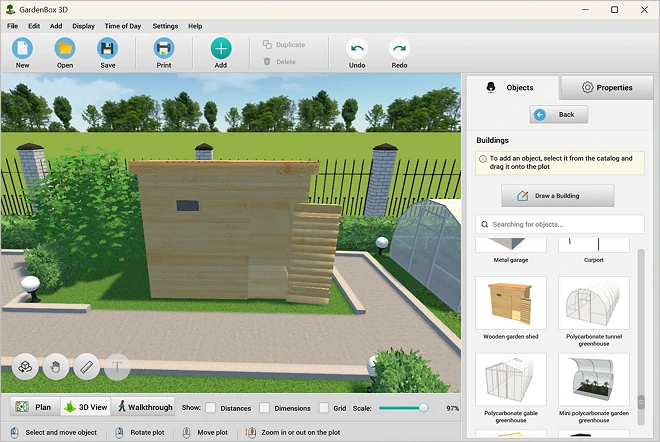 Select a shed for the plan