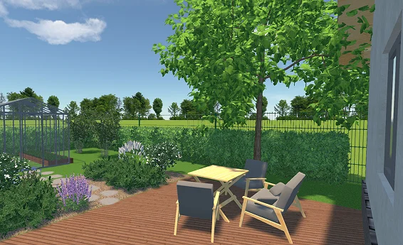 Patio within a garden