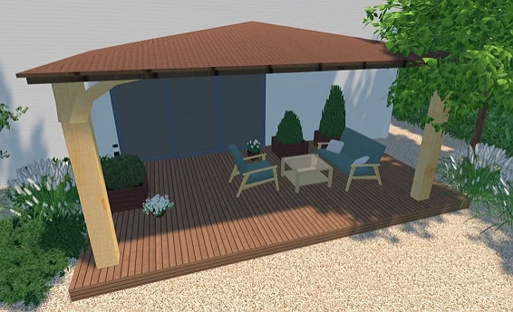 A roofed terrace design