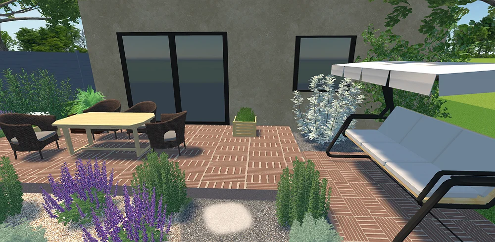 Brown tile terrace