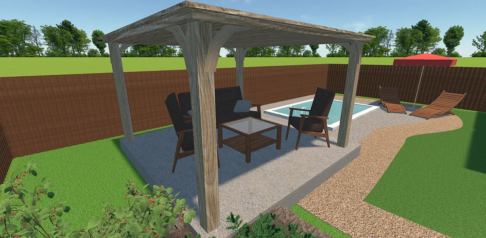 Wood pergola